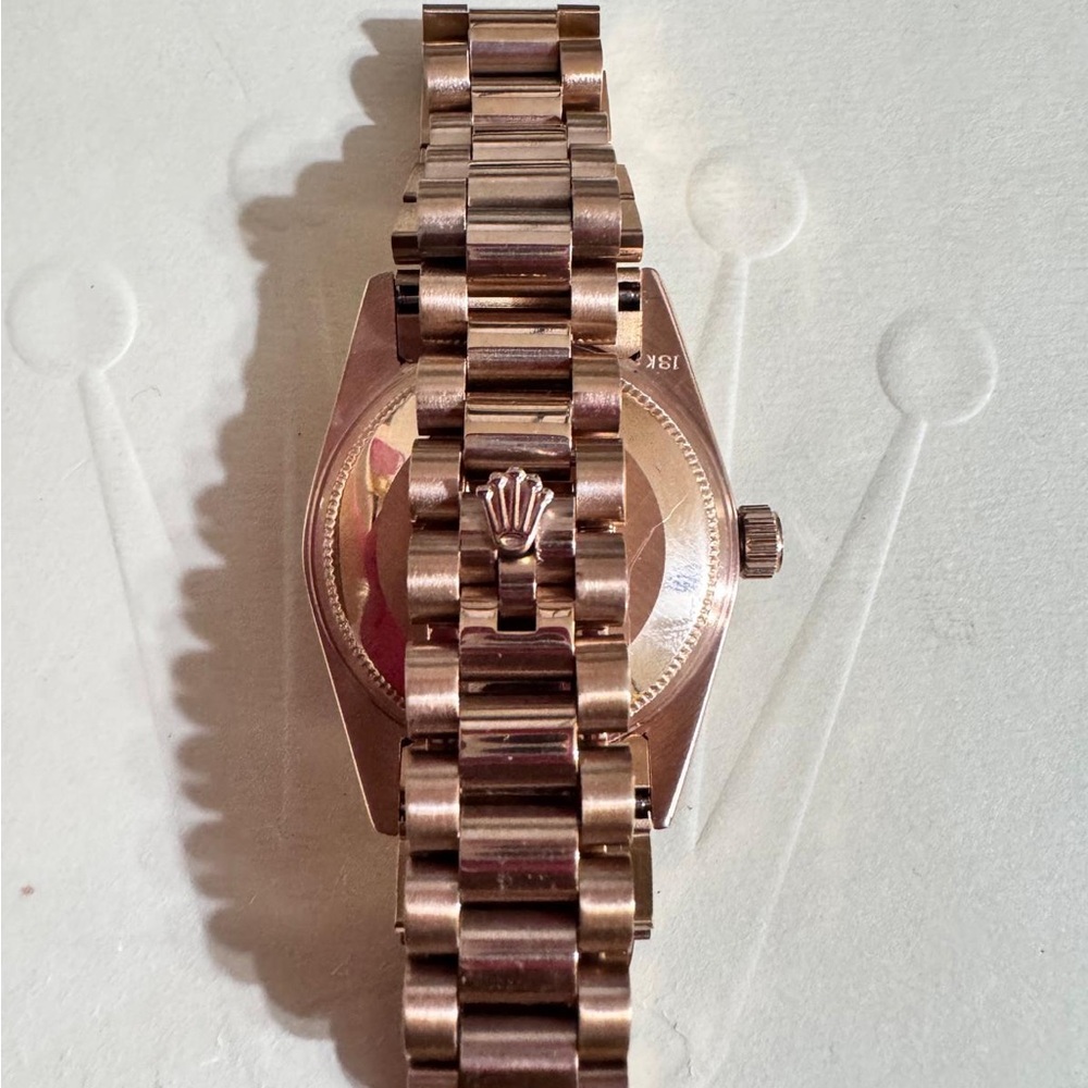 Rolex Rose Gold Watch with Diamond Bezel, Purple Dial - Picture 5 of 7